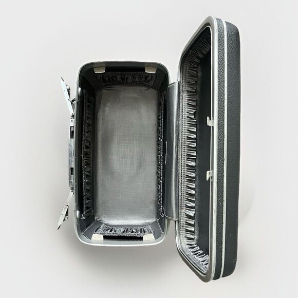 Vintage SAMSONITE Silhouette Vanity Beauty Train Case Dark GRAY 1960's - Picture 2 of 13